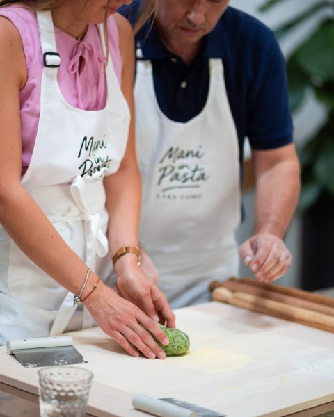 Kneading the dough together