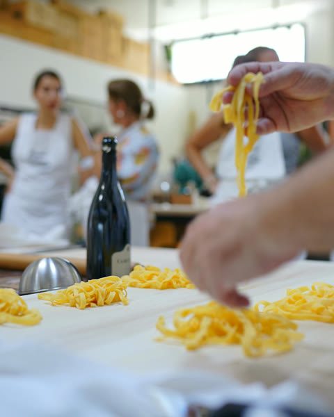 Fresh tagliatelle, strand by strand