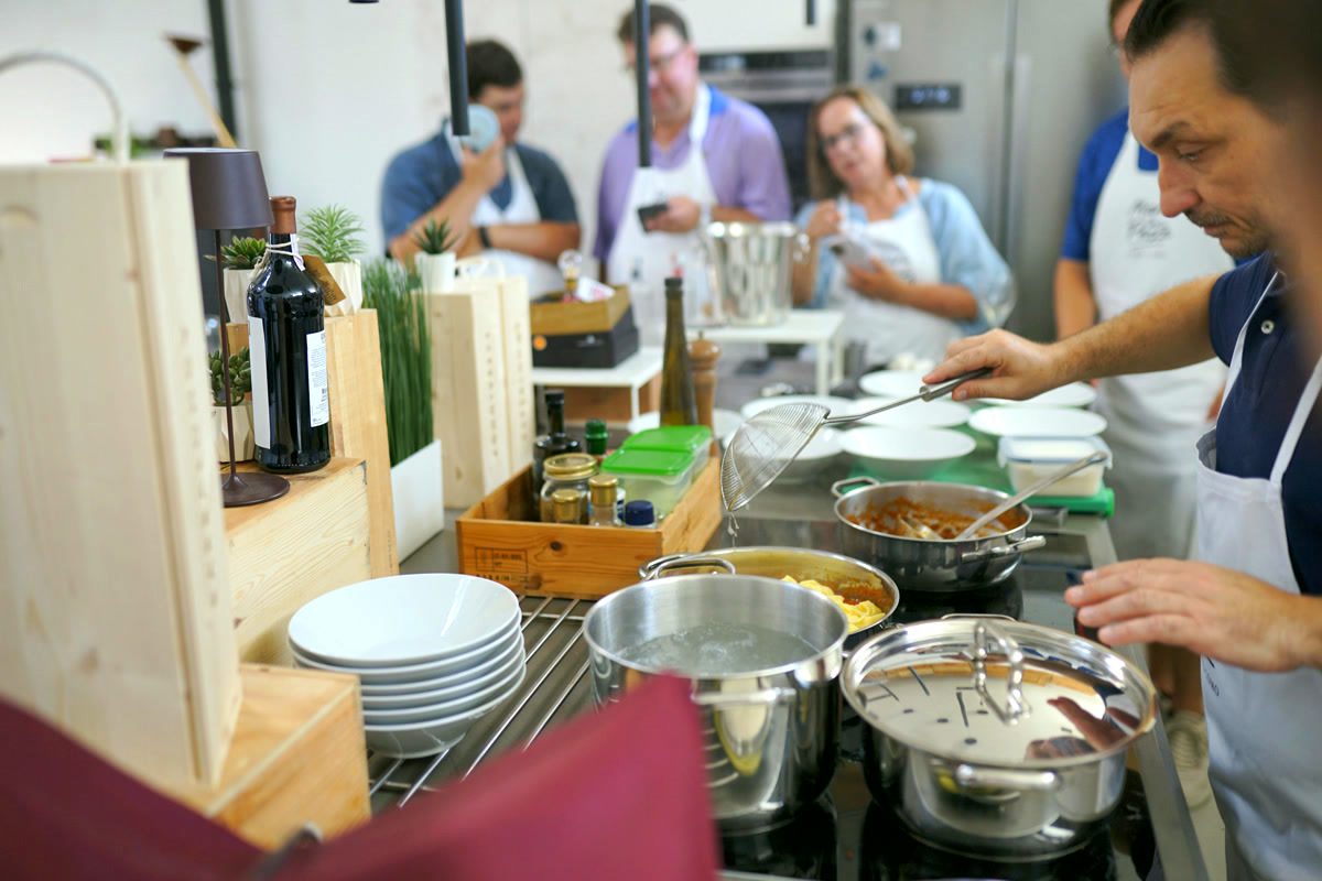 The open kitchen where the sauce simmers