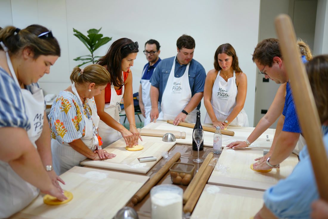 Everyone working together at the big table