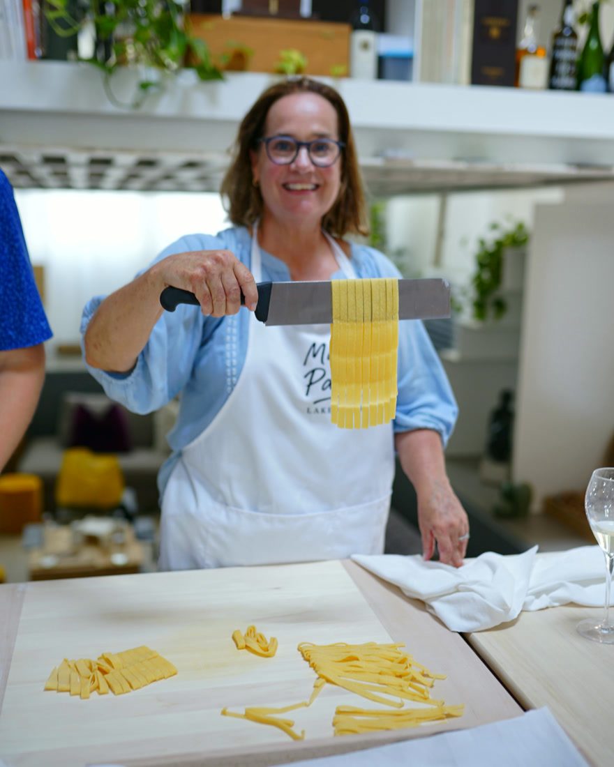 Proud of the first hand-cut tagliatelle